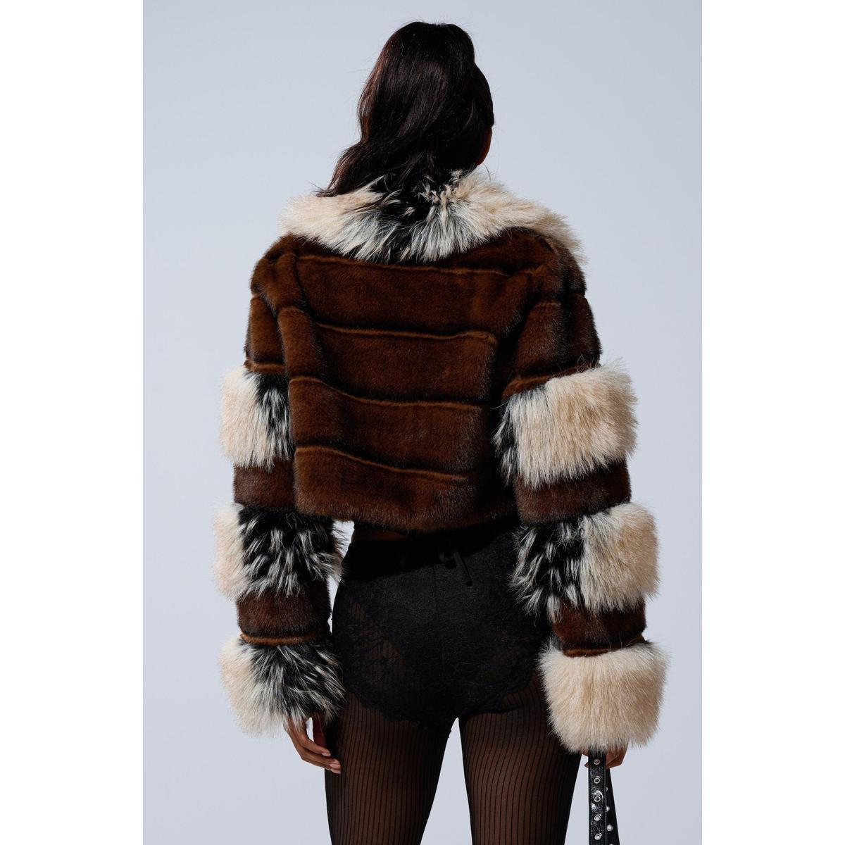 CROPPED FAUX FUR JACKET