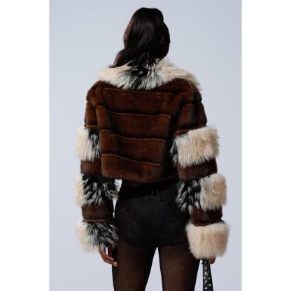 CROPPED FAUX FUR JACKET