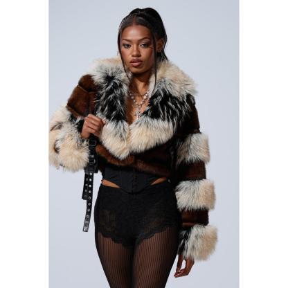 CROPPED FAUX FUR JACKET