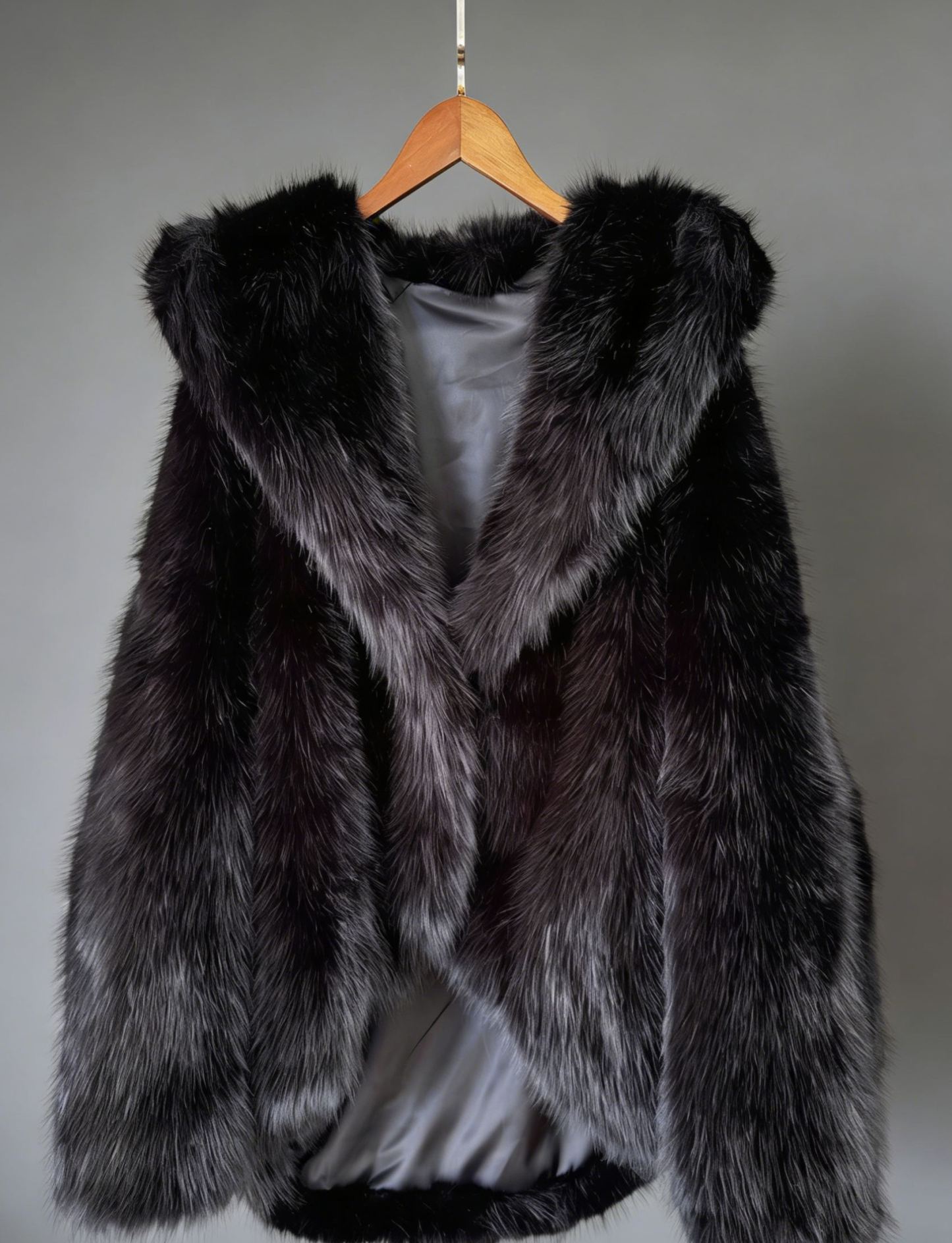 Women's Solid Color Hooded Faux Fur Coat Jackets, Casual Long Sleeve Thermal Outerwear for Fall & Winter, Women's Clothing for Daily Wear