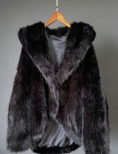 Women's Solid Color Hooded Faux Fur Coat Jackets, Casual Long Sleeve Thermal Outerwear for Fall & Winter, Women's Clothing for Daily Wear