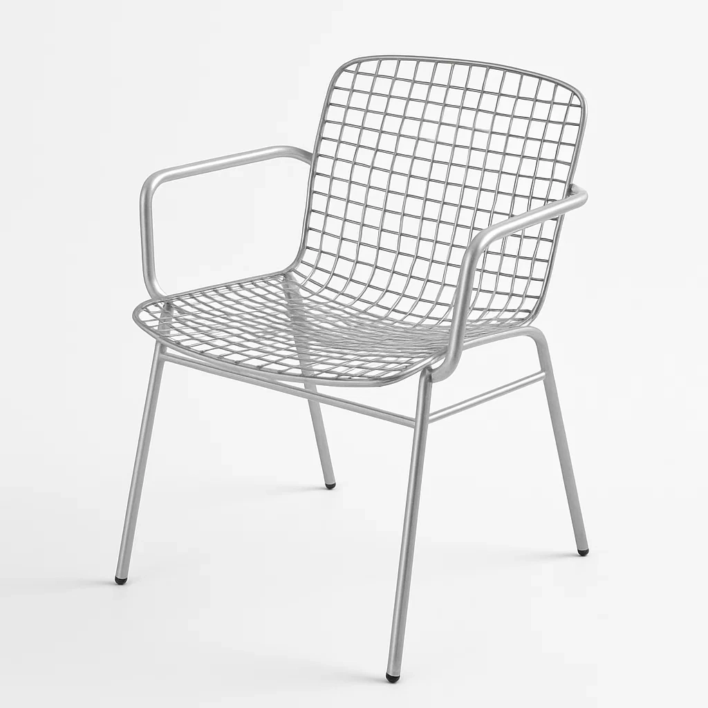 Poltrona in metallo con braccioli-Snoozinova