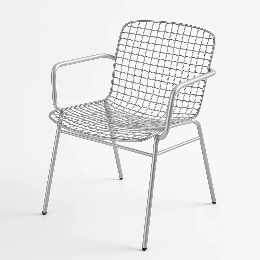 Poltrona in metallo con braccioli-Snoozinova