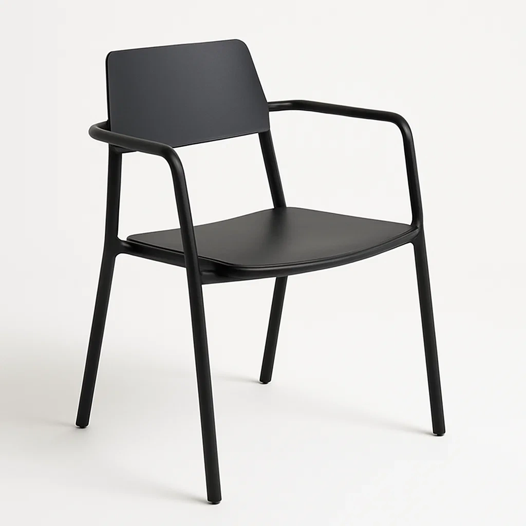 Poltrona in metallo da pranzo con braccioli-Snoozinova