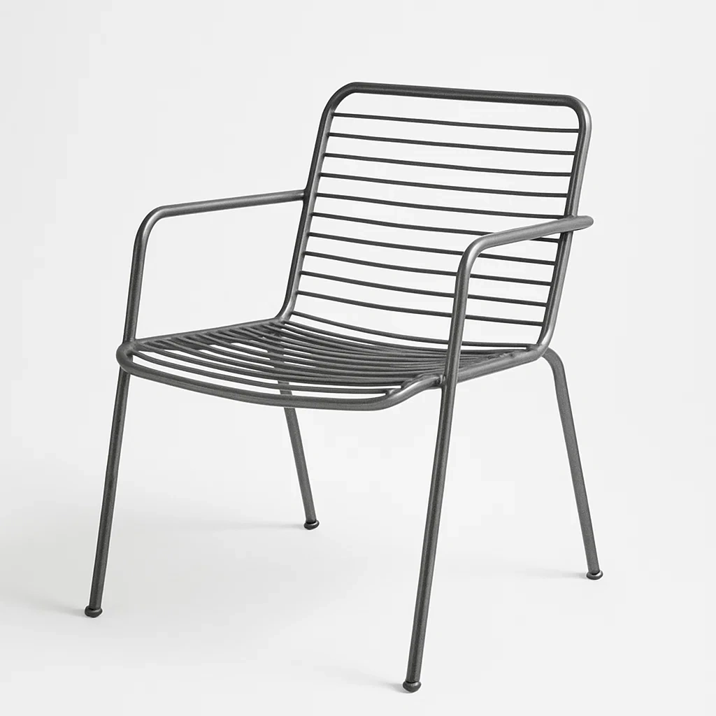 Poltrona in metallo da giardino con braccioli-Snoozinova