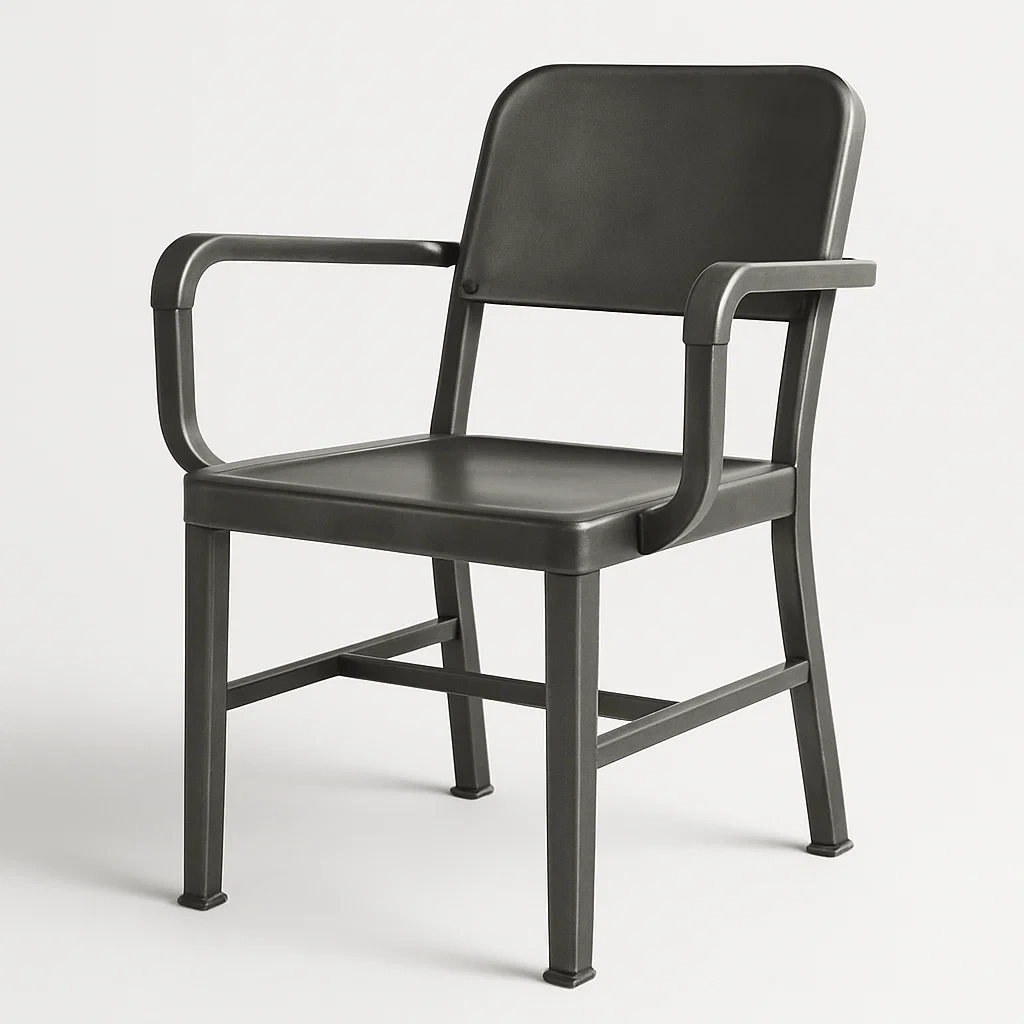 Poltrona in metallo con braccioli,86x53x53 cm-Snoozinova