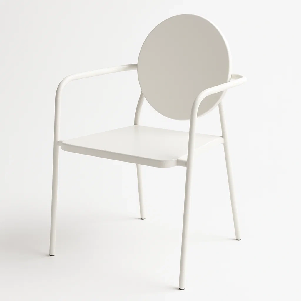 Poltrona in metallo verniciato con schienale rotondo-Snoozinova