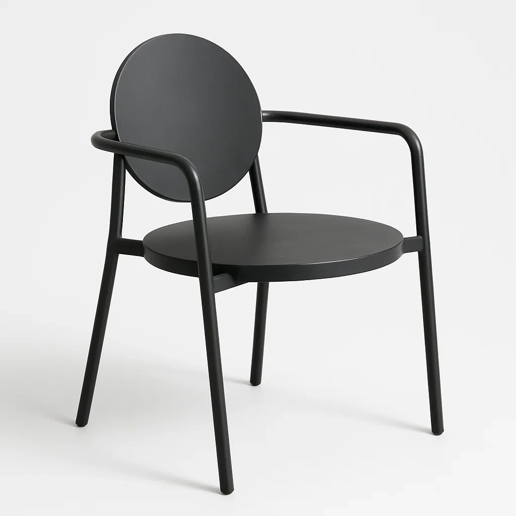 Poltrona in metallo con schienale e sedile circolare-Snoozinova