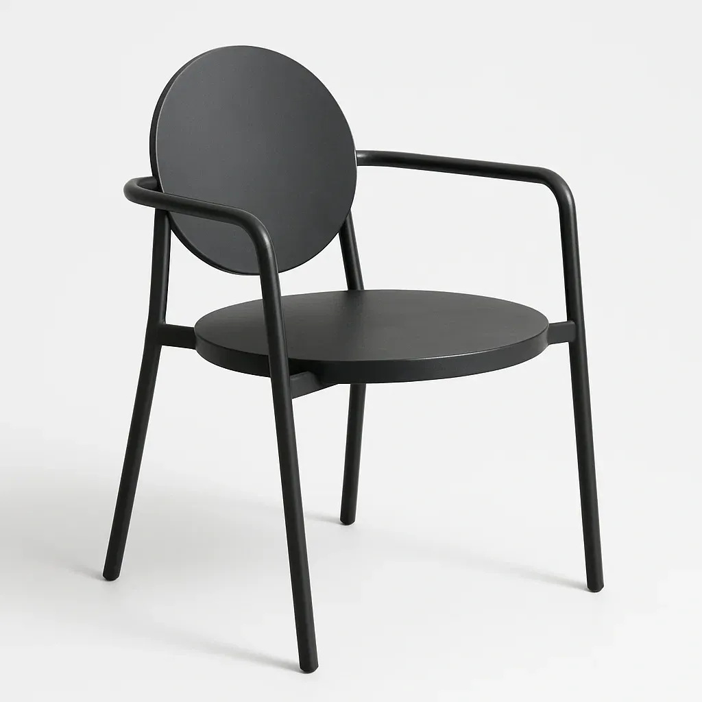 Poltrona in metallo con schienale e sedile circolare-Snoozinova