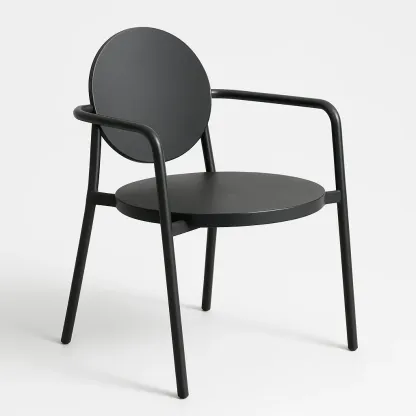 Poltrona in metallo con schienale e sedile circolare-Snoozinova