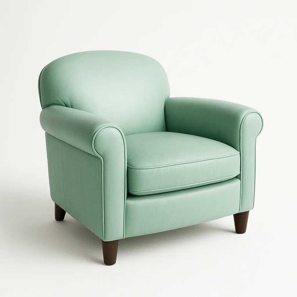 Poltrona in pelle PU con gambe in legno massello,85x90x80 cm-Snoozinova