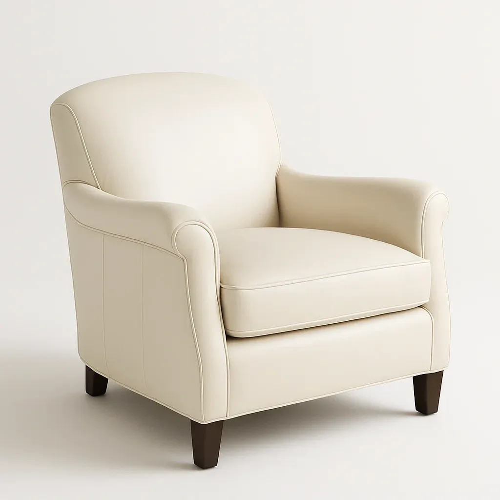 Poltrona in pelle sintetica con gambe in legno,85x85x95 cm-Snoozinova