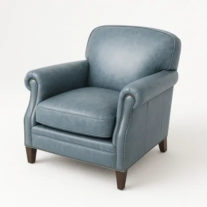 Poltrona in pelle sintetica con gambe in legno-Snoozinova