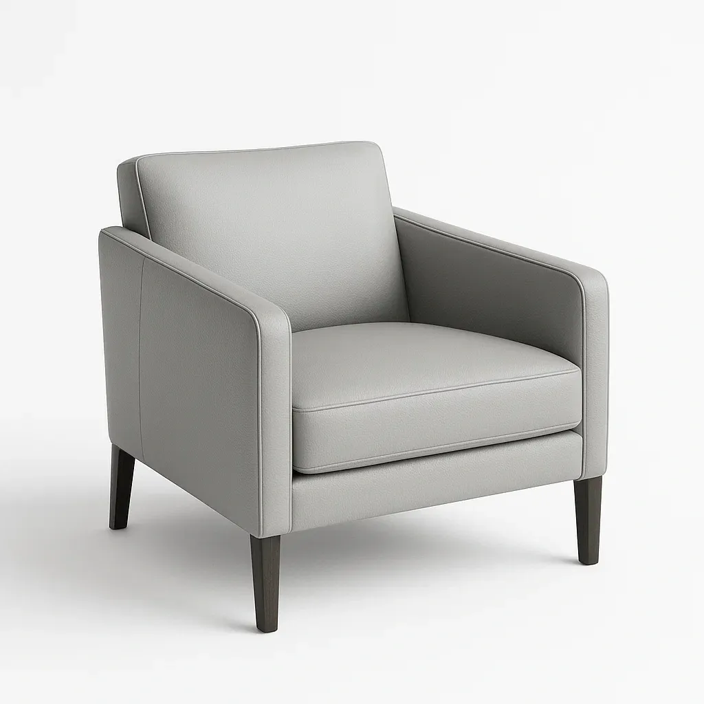 Poltrona in pelle con gambe in legno massello-Snoozinova