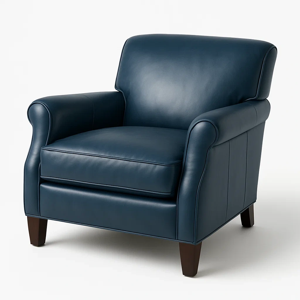 Poltrona in pelle con struttura in legno-Snoozinova