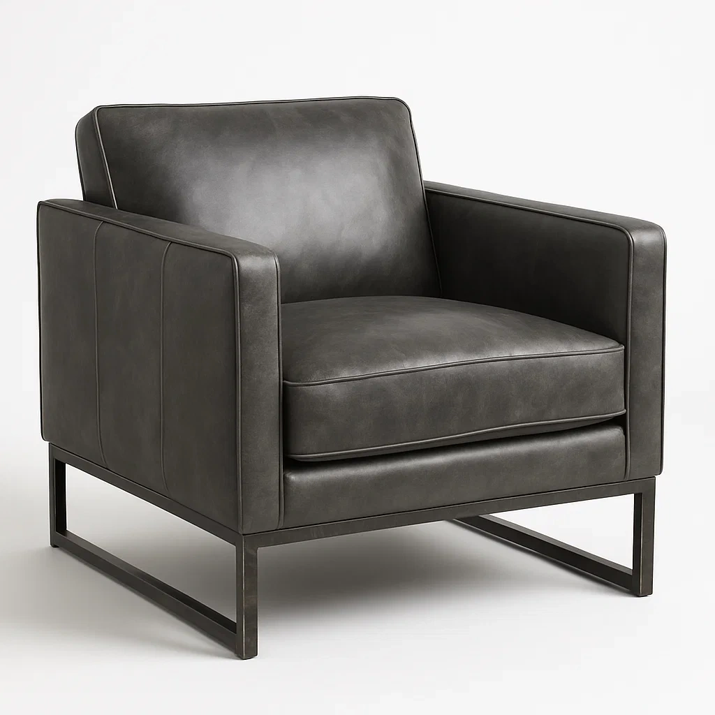 Poltrona in pelle sintetica con struttura in metallo-Snoozinova