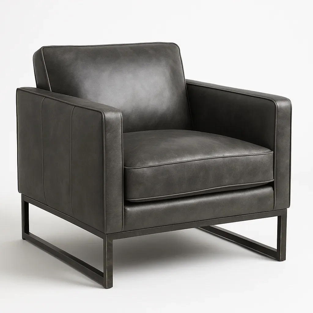 Poltrona in pelle sintetica con struttura in metallo-Snoozinova