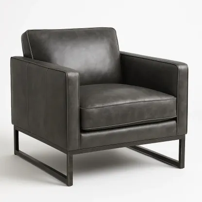 Poltrona in pelle sintetica con struttura in metallo-Snoozinova