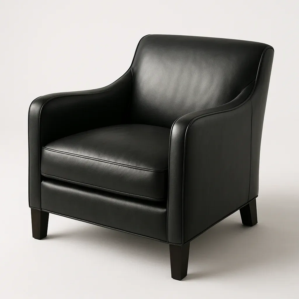 Poltrona in pelle con struttura in legno massello-Snoozinova