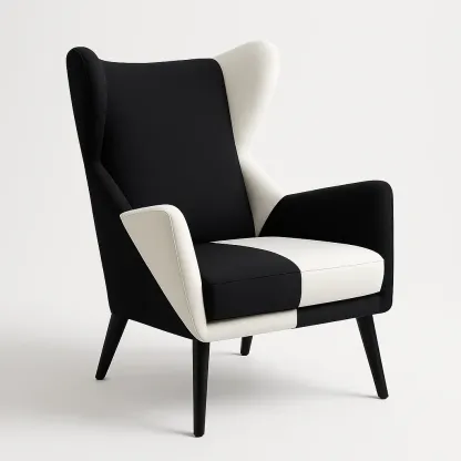 Poltrona wingback in tessuto e legno-Snoozinova