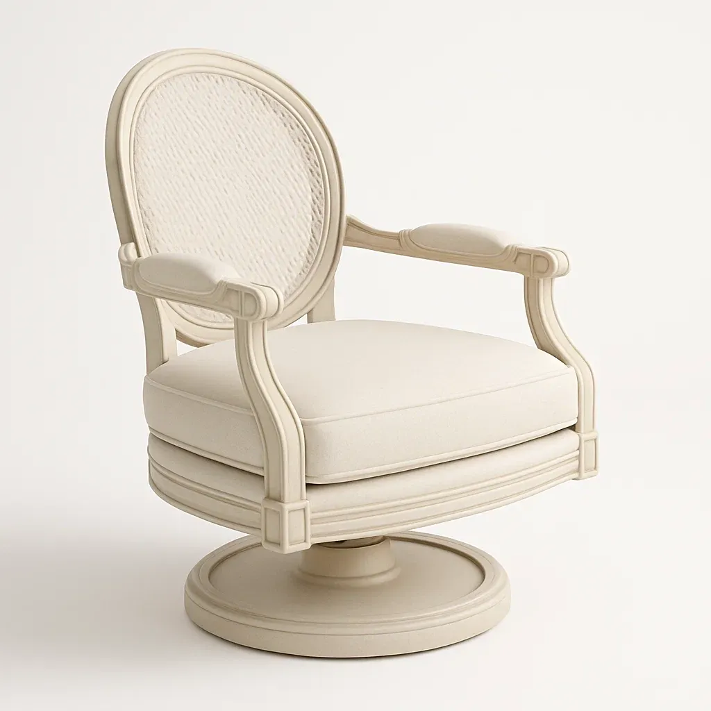 Poltrona girevole in legno con seduta imbottita-Snoozinova