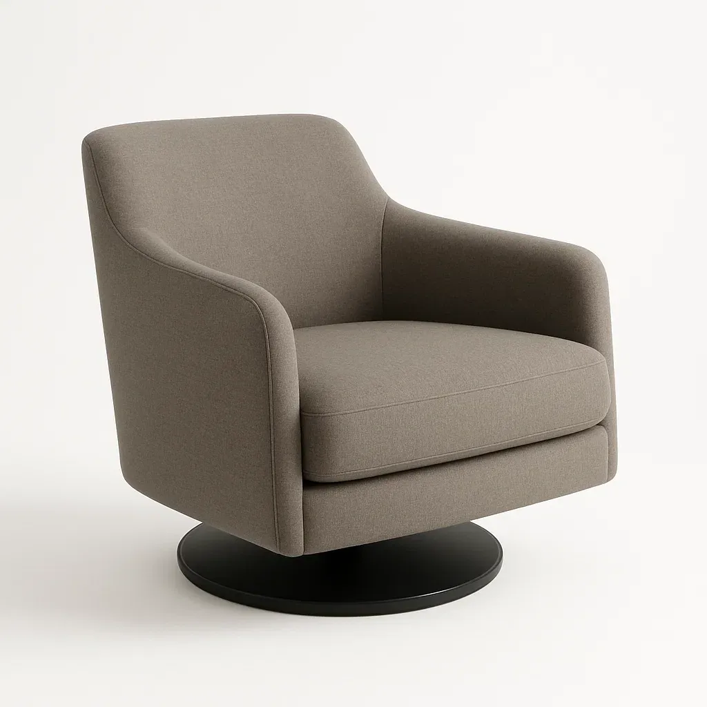 Poltrona girevole in tessuto poliestere con base in metallo-Snoozinova