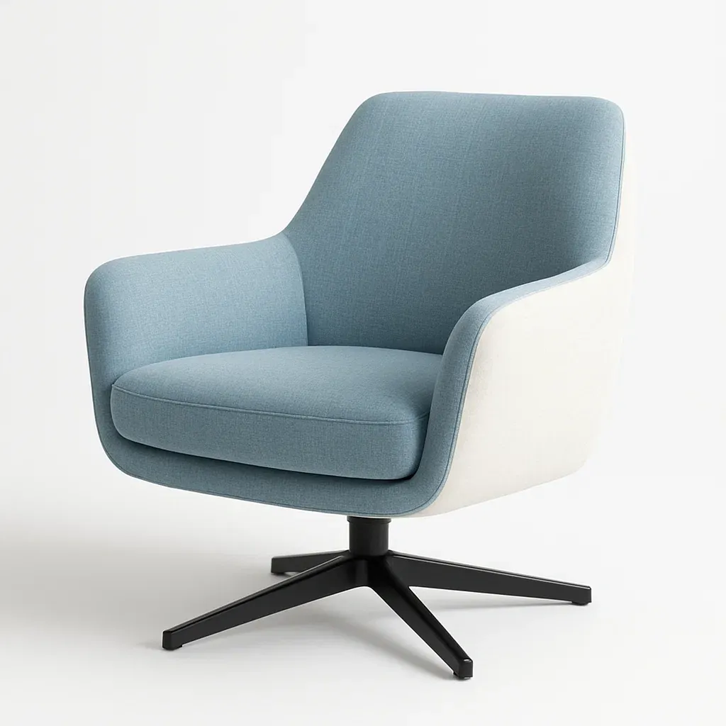 Poltrona girevole in tessuto e metallo-Snoozinova