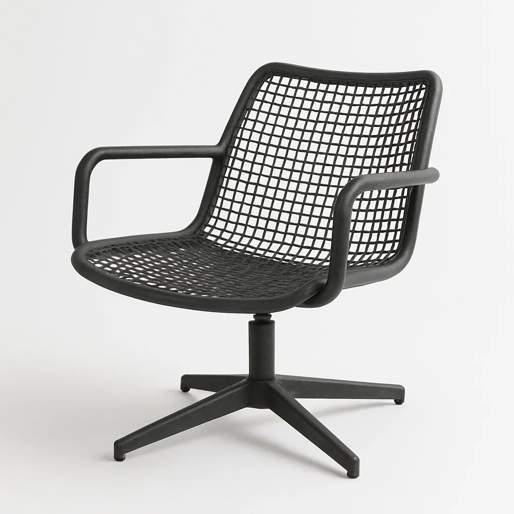 Poltrona girevole in metallo con braccioli-Snoozinova