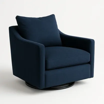 Poltrona girevole in tessuto poliestere con base in metallo,100x90x90 cm-Snoozinova