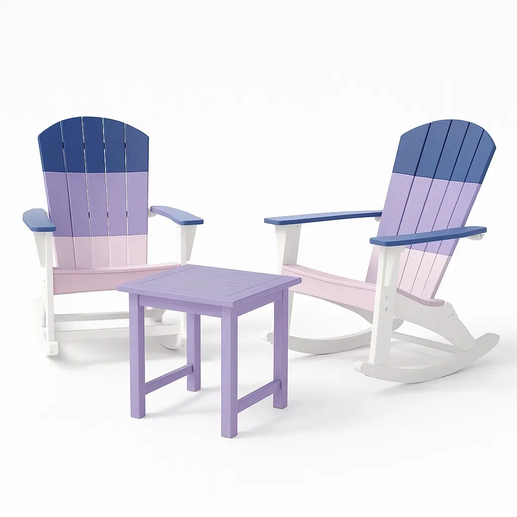 Set di sedie a dondolo in legno composito con tavolino-Snoozinova