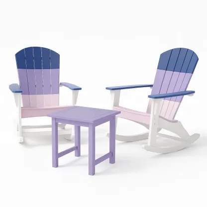 Set di sedie a dondolo in legno composito con tavolino-Snoozinova