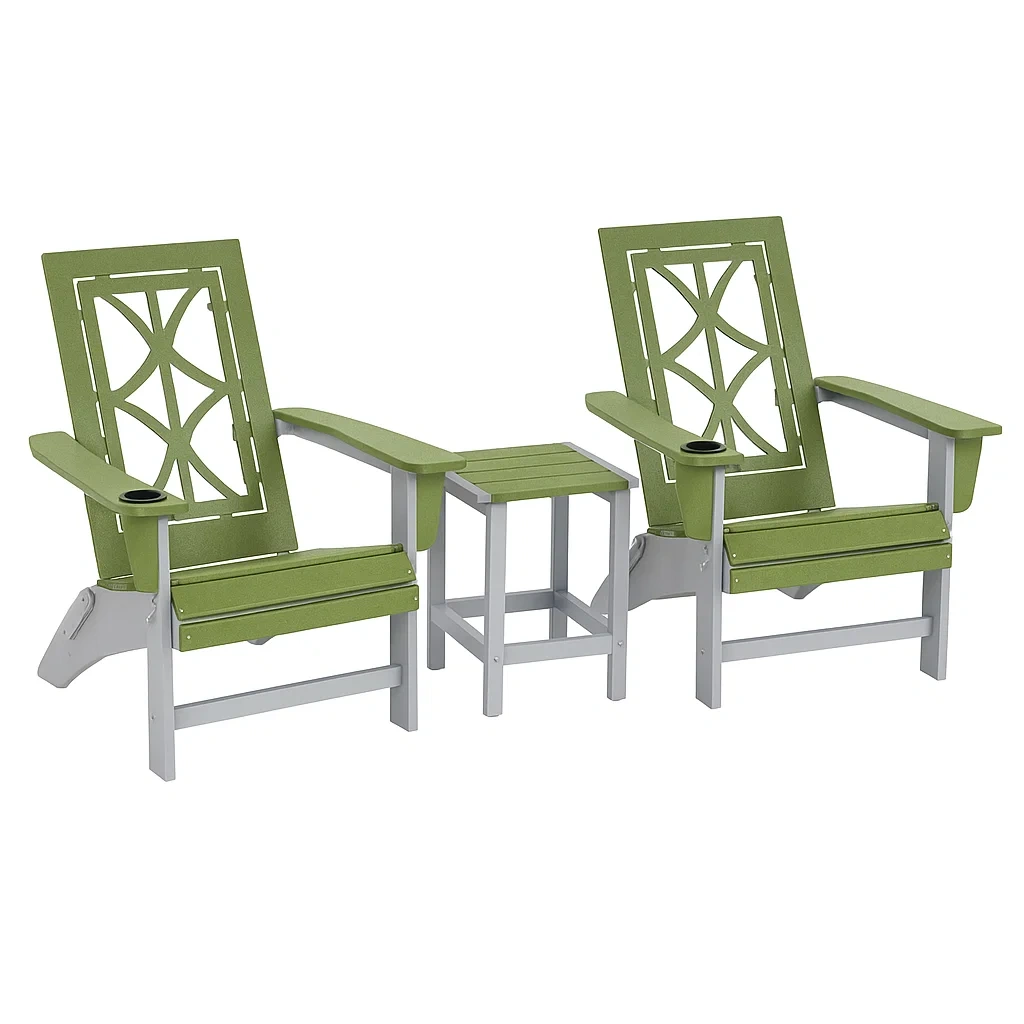 Set di sedie Adirondack con tavolino da giardino in legno con portabicchieri-Snoozinova