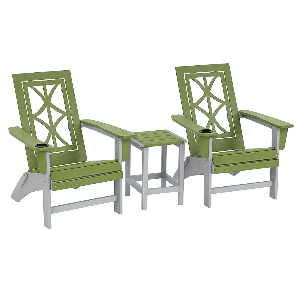 Set di sedie Adirondack con tavolino da giardino in legno con portabicchieri-Snoozinova