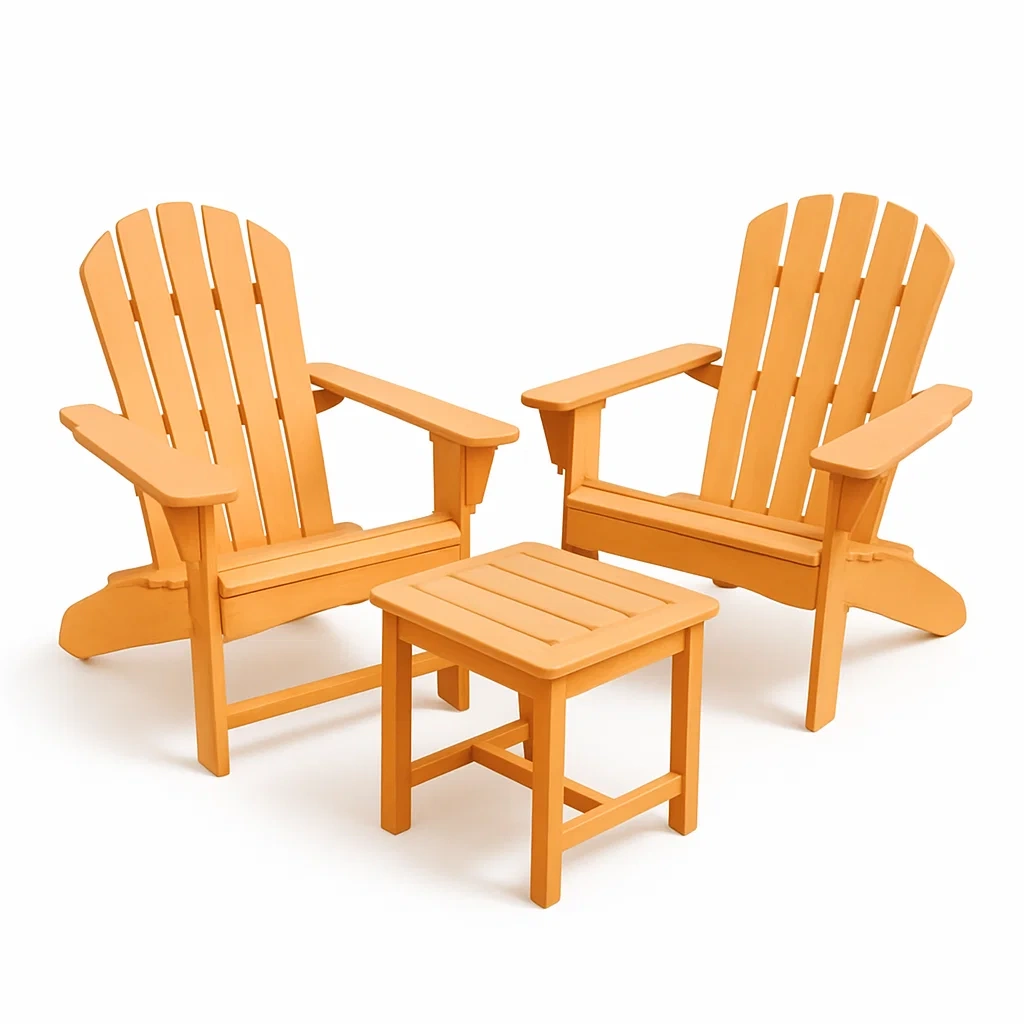 Set di sedie Adirondack in plastica con tavolino quadrato-Snoozinova