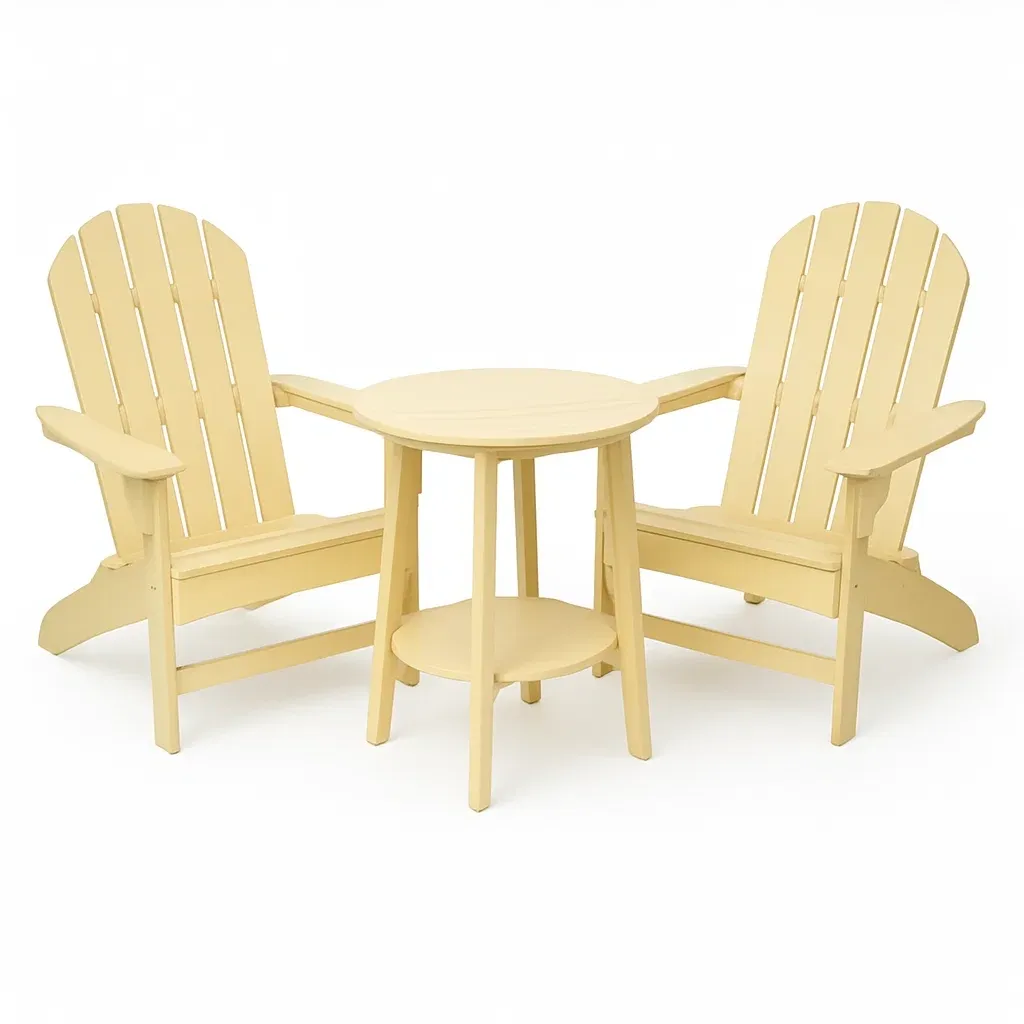 Set di sedie Adirondack in polipropilene con tavolino rotondo-Snoozinova