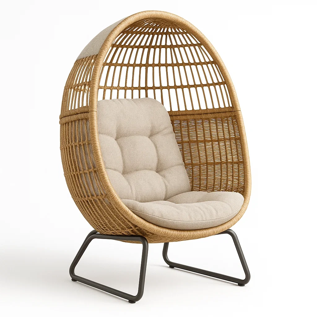 Sedia a uovo in rattan sintetico-Snoozinova