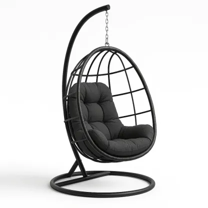 Sedia a uovo sospesa in metallo con tessuto-Snoozinova