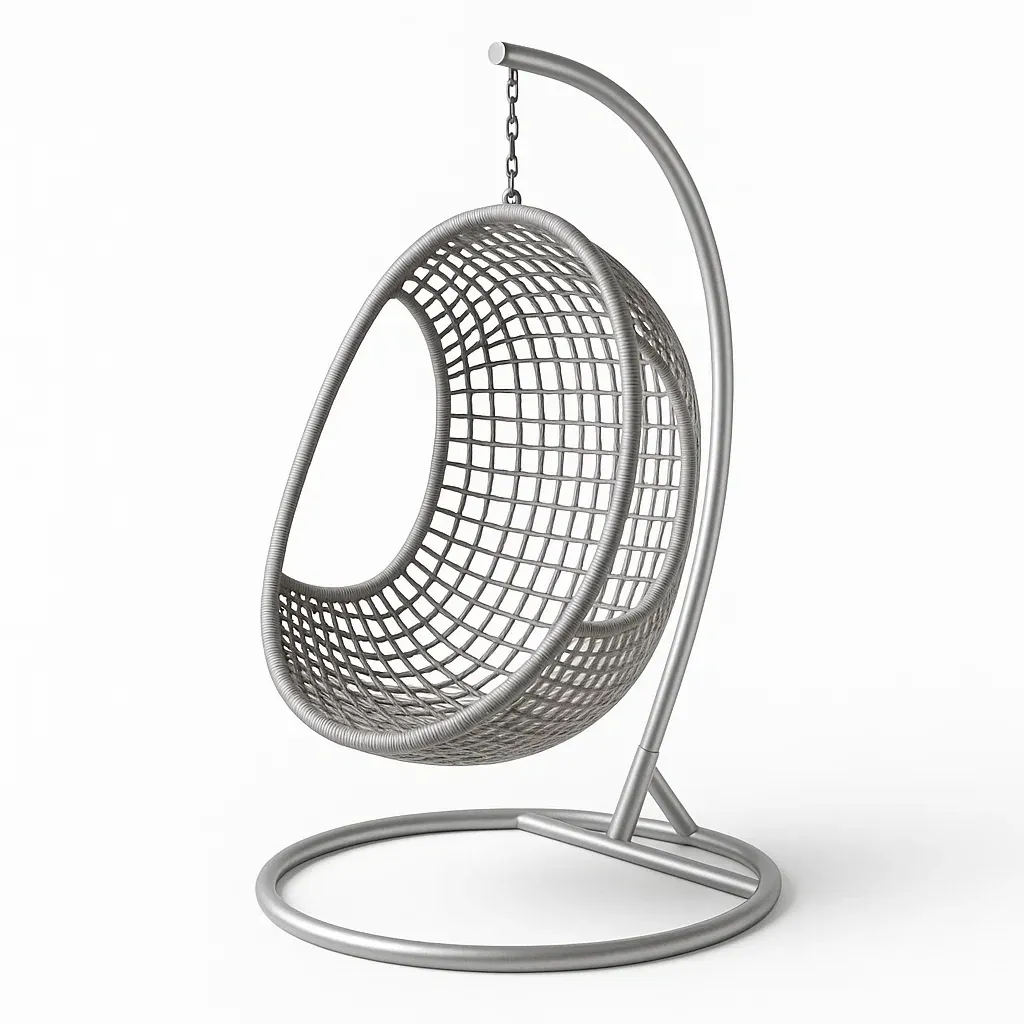 Sedia a uovo sospesa in metallo con struttura di supporto-Snoozinova
