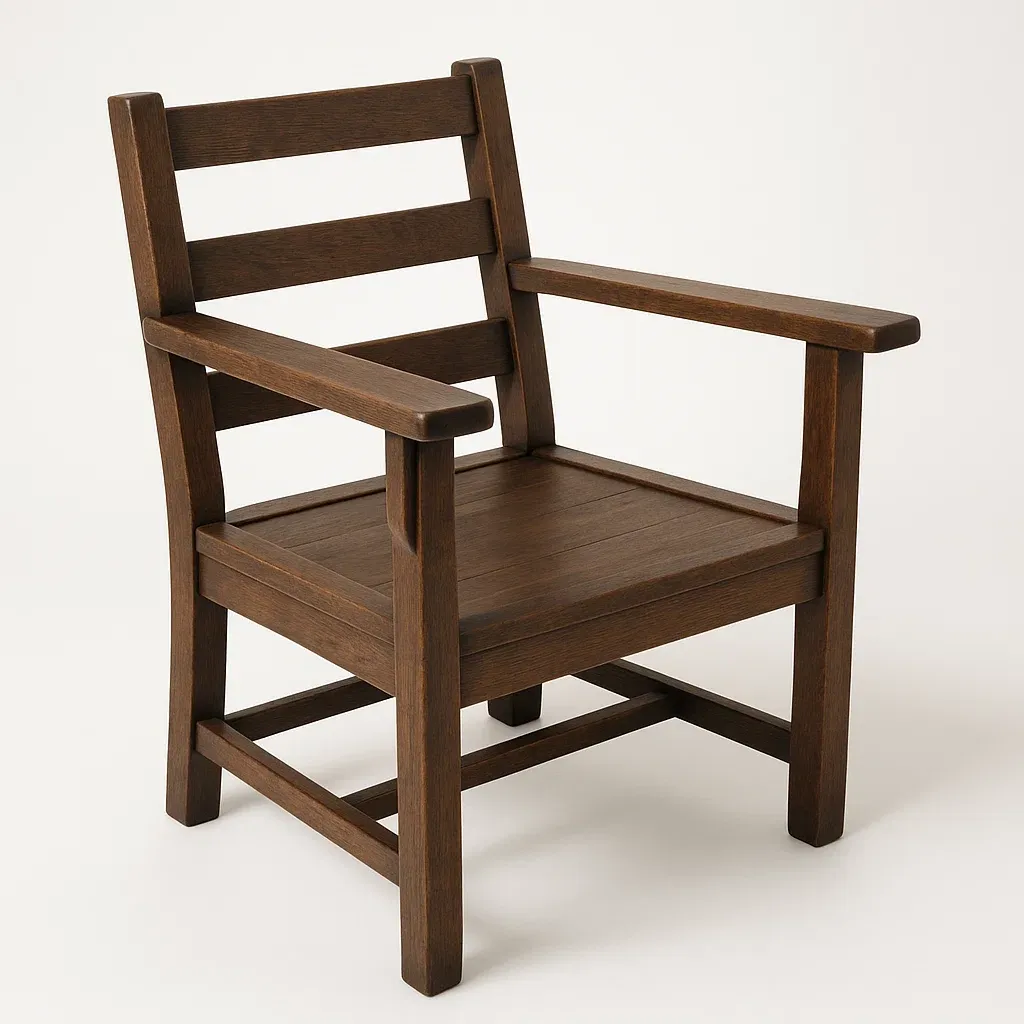 Poltrona in legno di quercia massello con braccioli per interni-Snoozinova