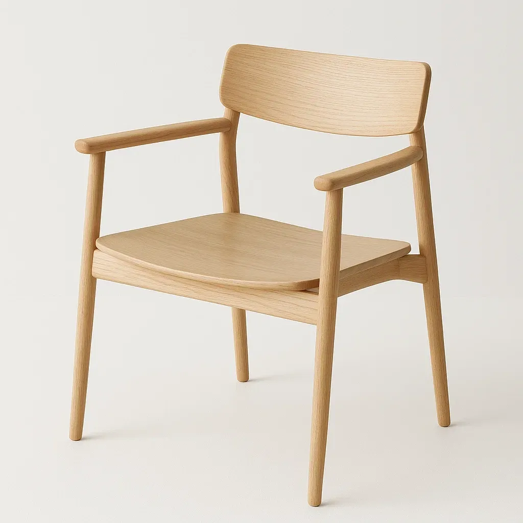 Poltrona in legno di quercia con braccioli-Snoozinova