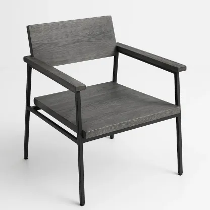 Poltrona in legno con struttura in metallo e seduta in legno-Snoozinova