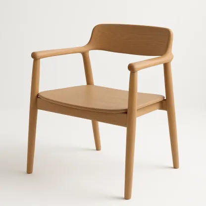 Poltrona in legno di quercia con braccioli,75x55x50 cm-Snoozinova