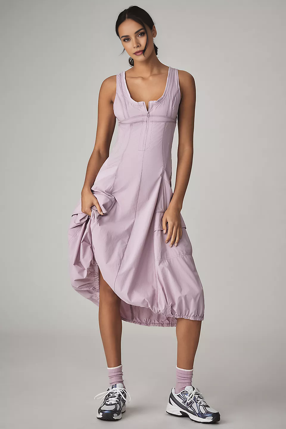 Daily Practice Fastpack Bubble-Hem Midi Dress (Buy 2 Free Shipping)