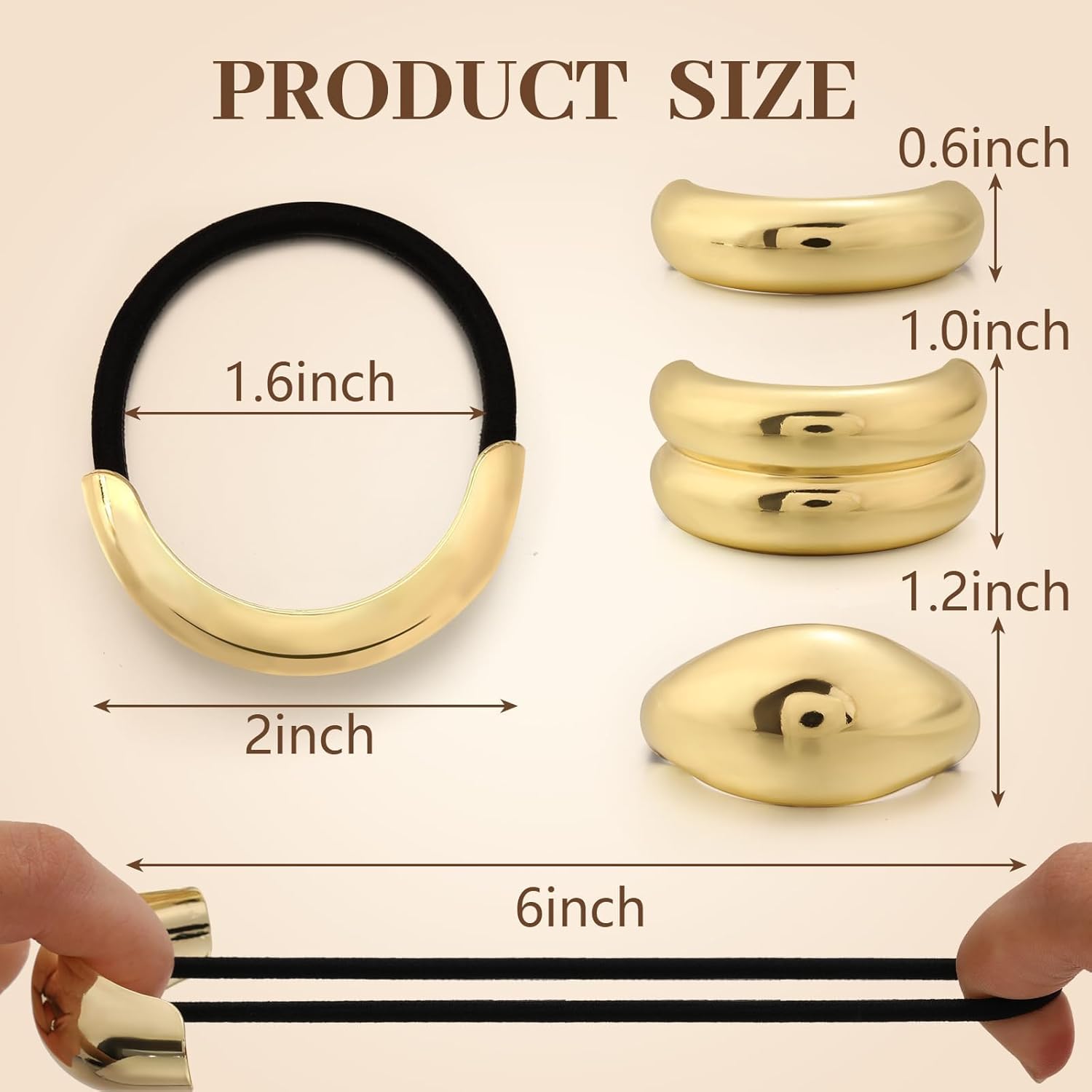 GIFTS FOR LOVED ONES🔥Glossy Gold Hair Cuffs Metal Hair Tie