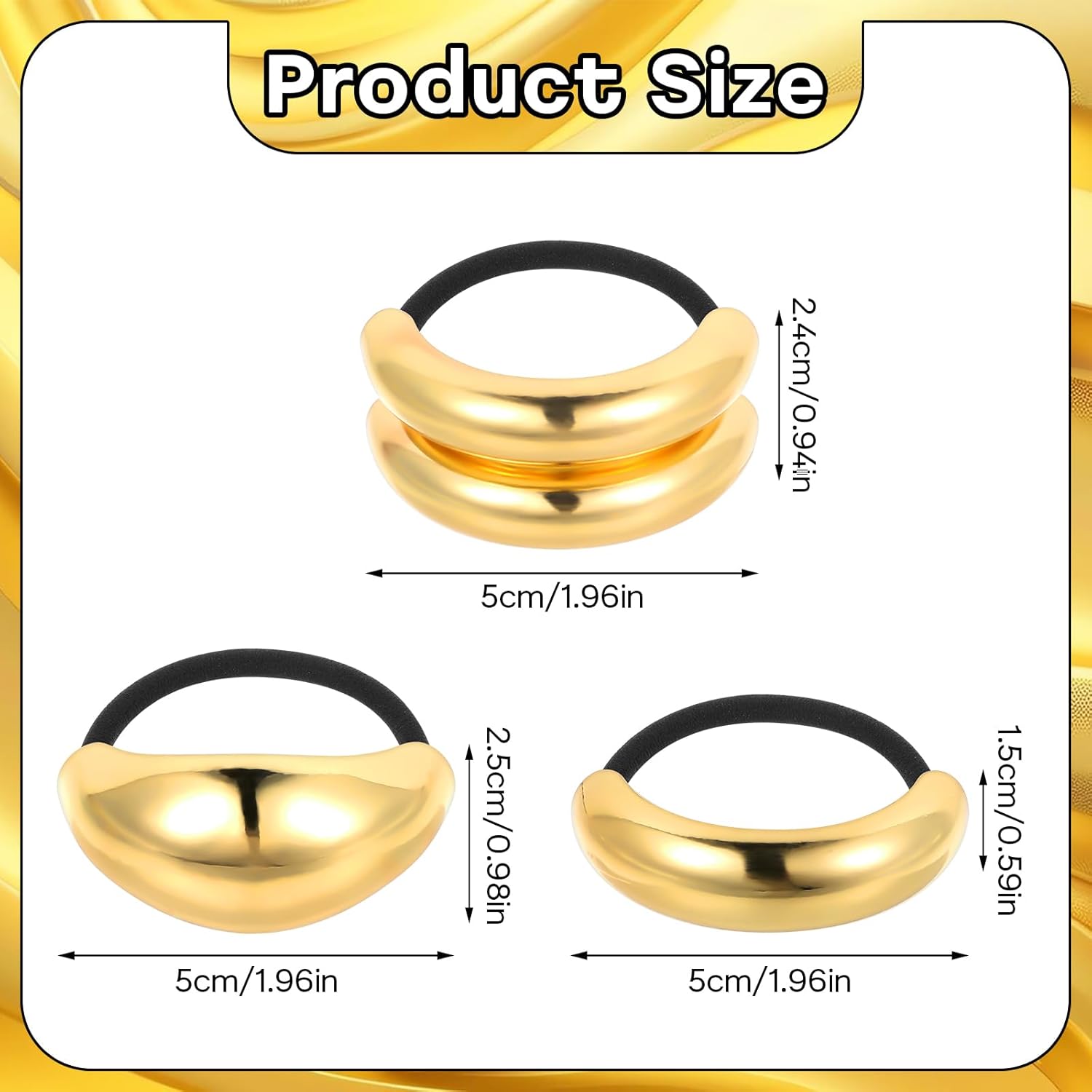 GIFTS FOR LOVED ONES🔥Glossy Gold Hair Cuffs Metal Hair Tie