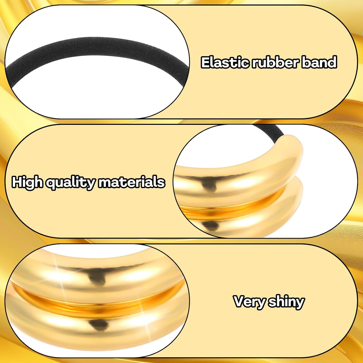 GIFTS FOR LOVED ONES🔥Glossy Gold Hair Cuffs Metal Hair Tie