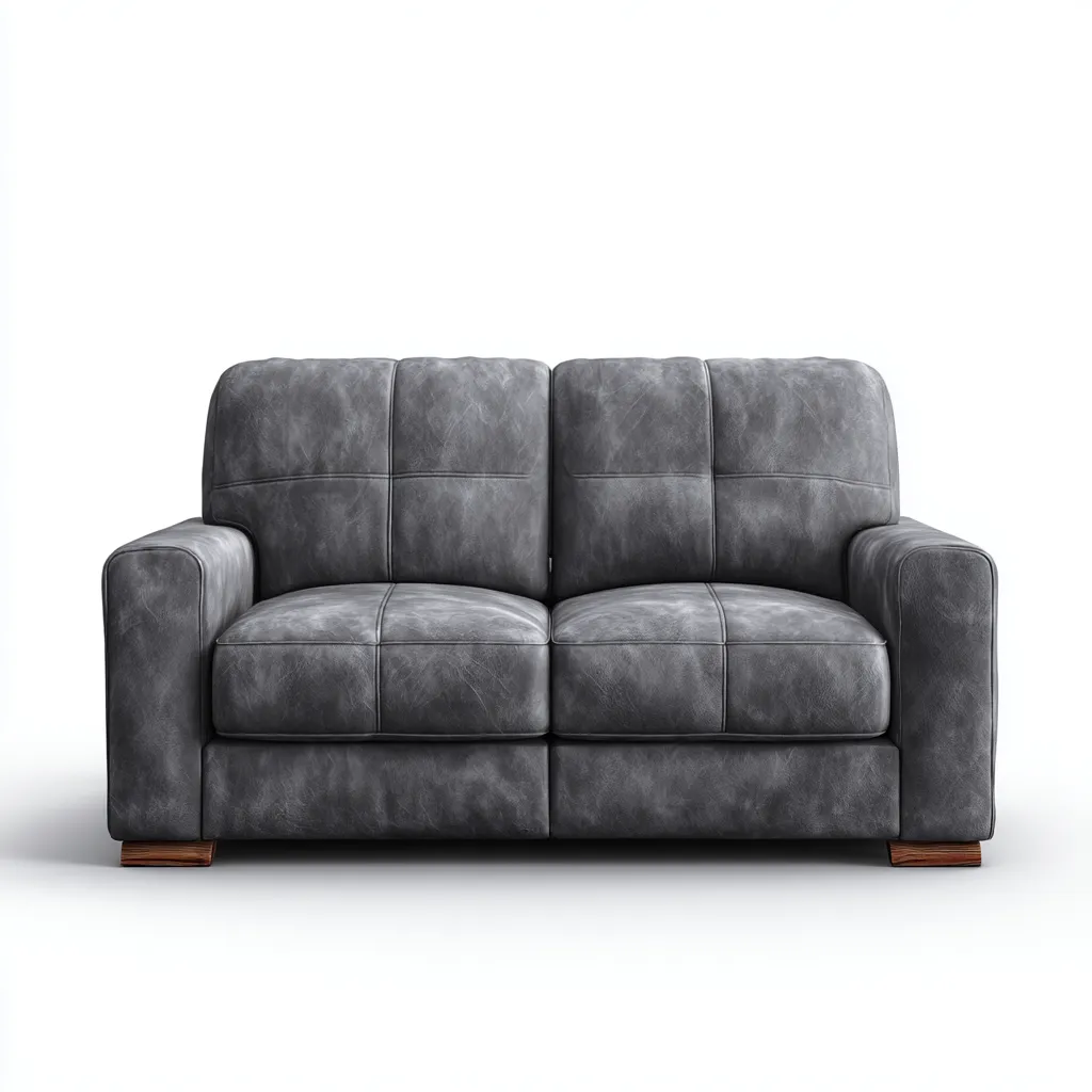 Canapé 2 places-similicuir-mousse-168x88x90 cm-gris-style moderne-Styleero