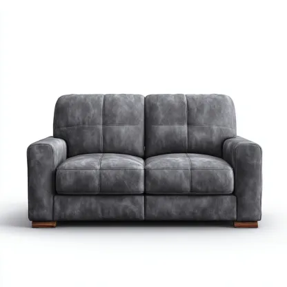 Canapé 2 places-similicuir-mousse-168x88x90 cm-gris-style moderne-Styleero