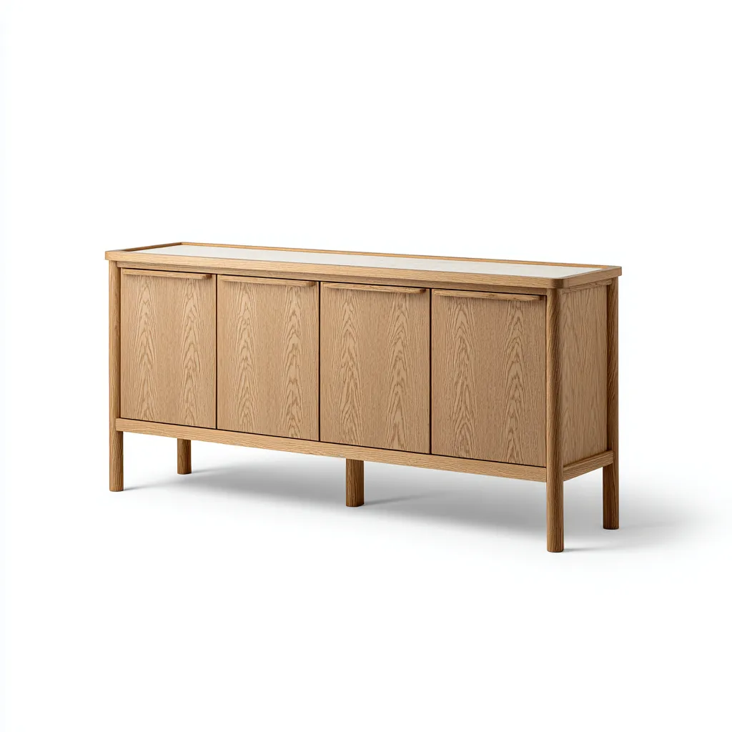 Meuble TV - chêne-massif - 165x40x70 cm - Bois naturel - style scandinave-Styleero