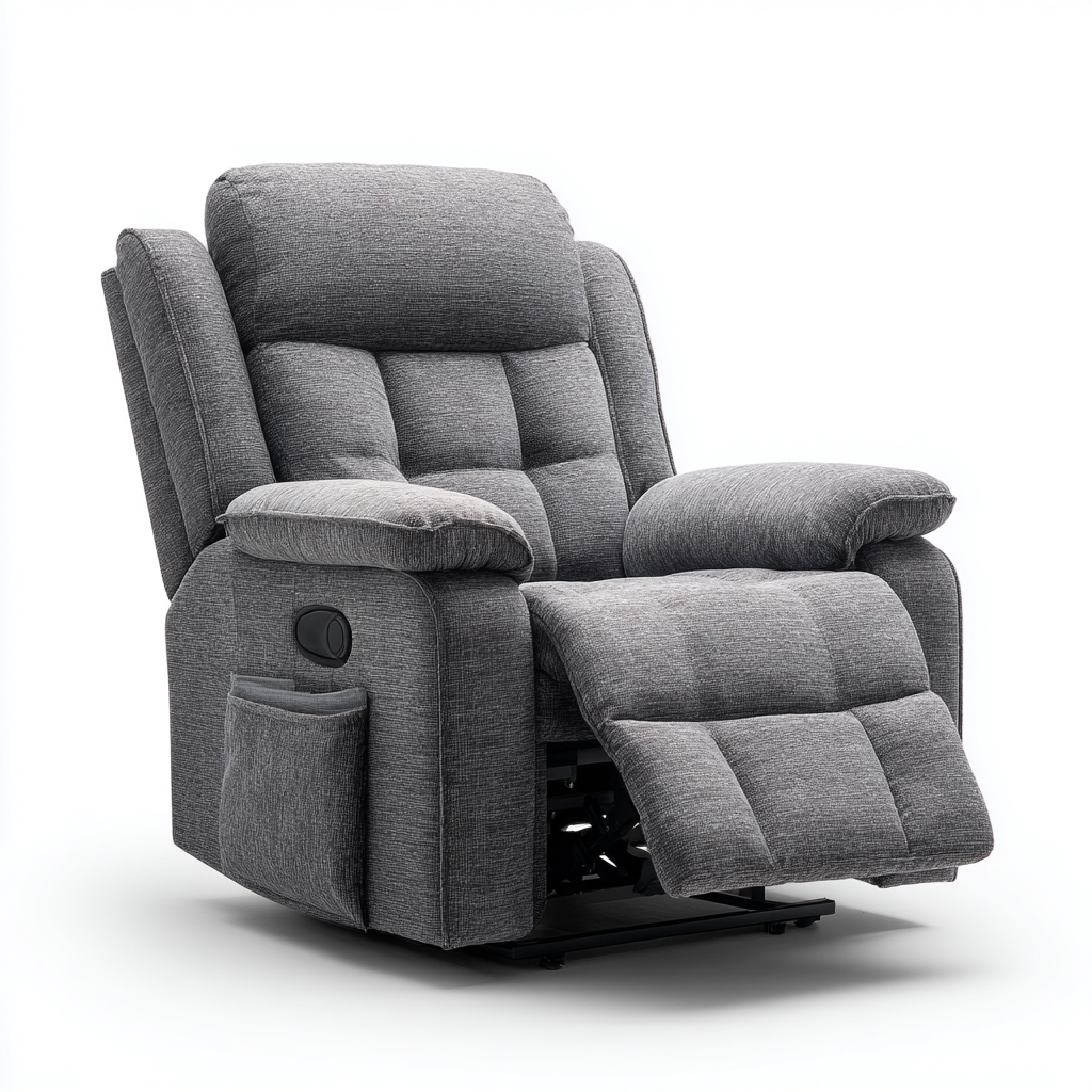 Fauteuil relax-tissu-sponge-104x97x110 cm-gris foncé-style contemporain-Styleero